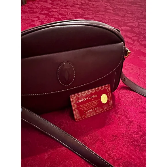 Cartier Bordeaux Leather Crossbody Bag - Picture 10 of 13